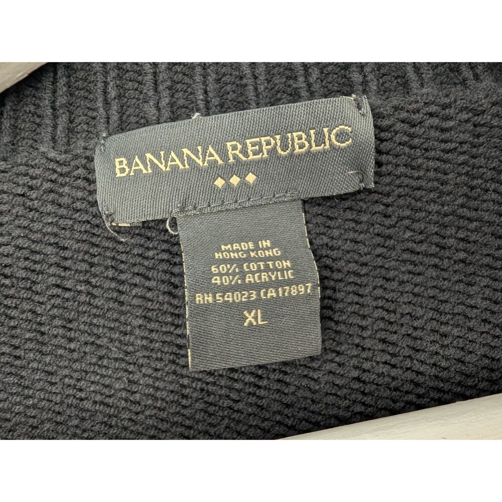 Banana Republic Chunky Shawl Collar Black Big Button Cardigan XL Career Office - Picture 7 of 8